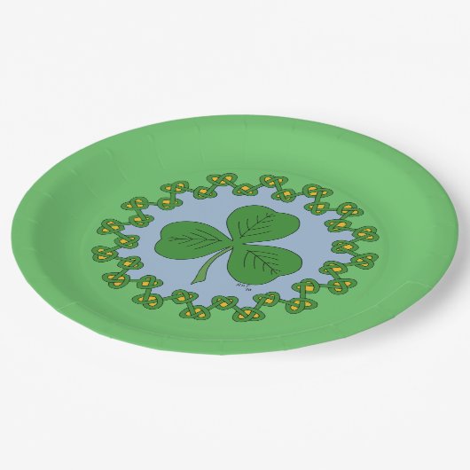 Shamrock en Knotwork Papieren Bordje (Gekanteld)