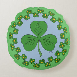 Shamrock en Knotwork Rond Kussen