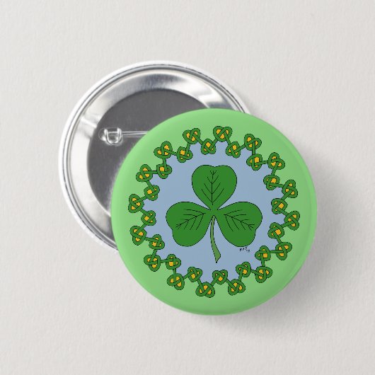 Shamrock en Knotwork Ronde Button 5,7 Cm (Voorkant /achterkant)