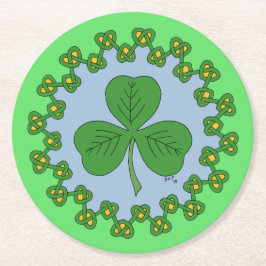 Shamrock en Knotwork Ronde Kartonnen Onderzetter