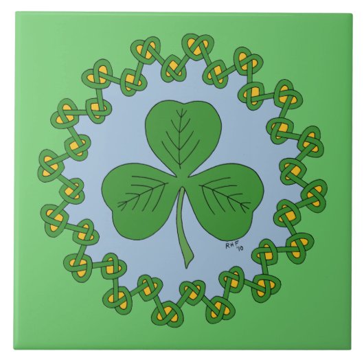 Shamrock en Knotwork Tegeltje (Voorkant)