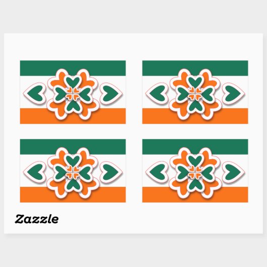 Shamrock en meer rechthoekige sticker (Vel)