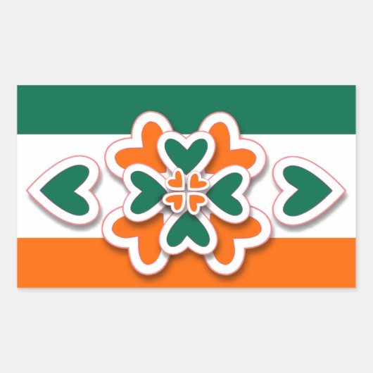 Shamrock en meer rechthoekige sticker (Voorkant)
