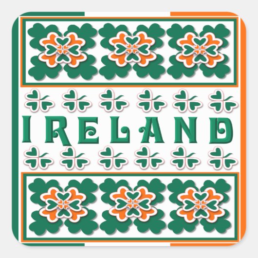 Shamrock en meer vierkante sticker (Voorkant)