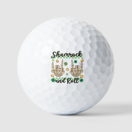 Shamrock en Roll Hand Skeleton Golfballen (Voorkant)