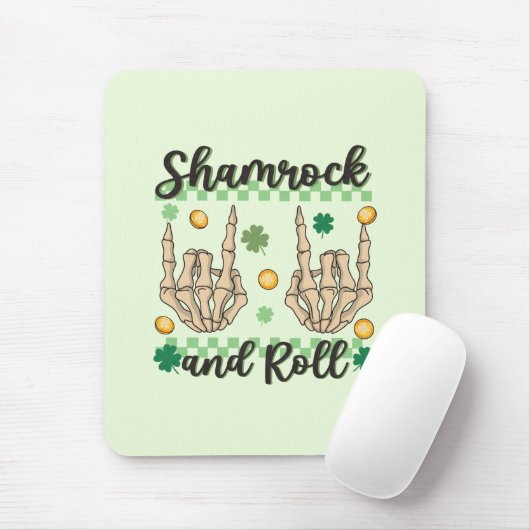 Shamrock en Roll Hand Skeleton Muismat (Met muis)