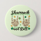 Shamrock en Roll Hand Skeleton Ronde Button 7,6 Cm (Voorkant)