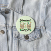 Shamrock en Roll Hand Skeleton Ronde Button 7,6 Cm (In situ)