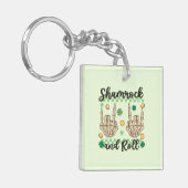 Shamrock en Roll Hand Skeleton Sleutelhanger (Voorkant Links)