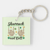Shamrock en Roll Hand Skeleton Sleutelhanger (Achterkant)