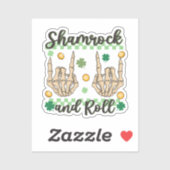 Shamrock en Roll Hand Skeleton Sticker (Vel)