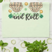 Shamrock en Roll Hand Skeleton Theedoek (Gevouwen)
