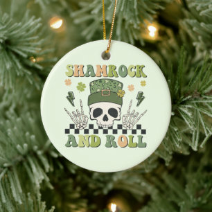 Shamrock en Roll Keramisch Ornament