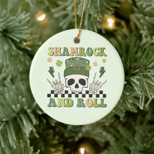 Shamrock en Roll Keramisch Ornament (Boom)