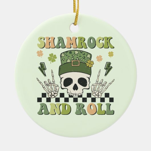 Shamrock en Roll Keramisch Ornament (Voorkant)