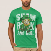 Shamrock en Roll Leprechaun Guitar T-shirt (Voorkant)