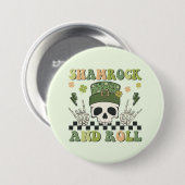 Shamrock en Roll Ronde Button 7,6 Cm (Voorkant /achterkant)