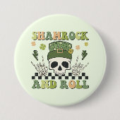 Shamrock en Roll Ronde Button 7,6 Cm (Voorkant)