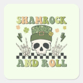 Shamrock en Roll Vierkante Sticker (Voorkant)