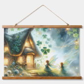 Shamrock Fairy Cottage Glow Hangend Wandkleed (Voorkant)