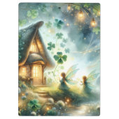 Shamrock Fairy Cottage Glow Klembord (Achterkant)