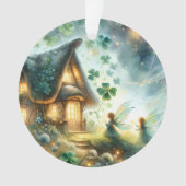 Shamrock Feeënhuis Gloed Ornament (voorkant)