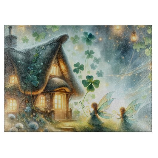 Shamrock Feeënhuis Gloed Snijplank (Voorkant)