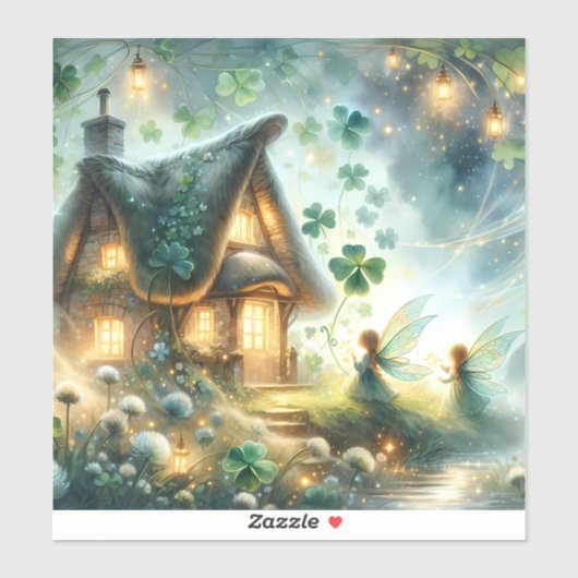 Shamrock Feeënhuis Gloed Sticker (Vel)