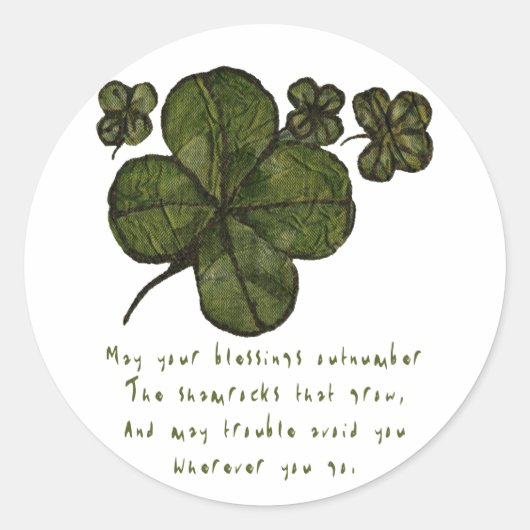 Shamrock Fields Ronde Sticker (Voorkant)