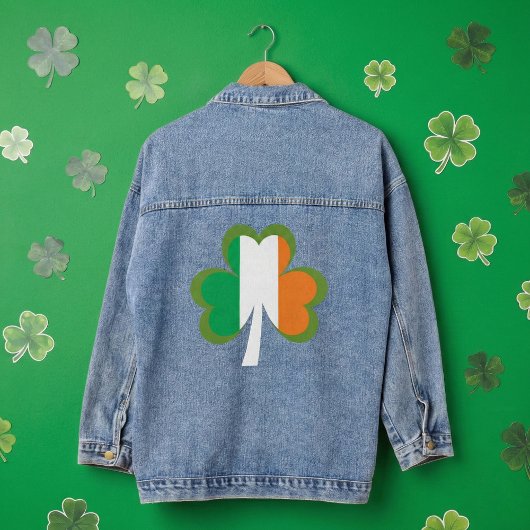 Shamrock Flag in Ierland Denim Jacket