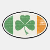 Shamrock flag oval ovale sticker (Voorkant)