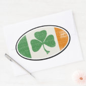 Shamrock flag oval ovale sticker (Envelop)