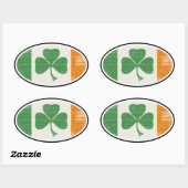 Shamrock flag oval ovale sticker (Vel)