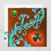 SHAMROCK FLORAL ST PATRICK'S DAY PARTY MONOGRAM KAART (Voorkant / Achterkant)
