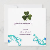 SHAMROCK FLORAL ST PATRICK'S DAY PARTY MONOGRAM KAART (Achterkant)