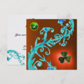 SHAMROCK FLORAL ST PATRICK'S DAY PARTY MONOGRAM KAART (Voorkant / Achterkant)