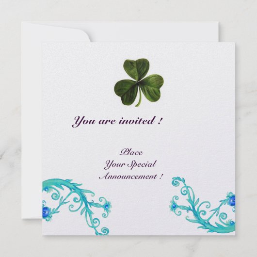 SHAMROCK FLORAL ST PATRICK'S DAY PARTY MONOGRAM KAART (Achterkant)
