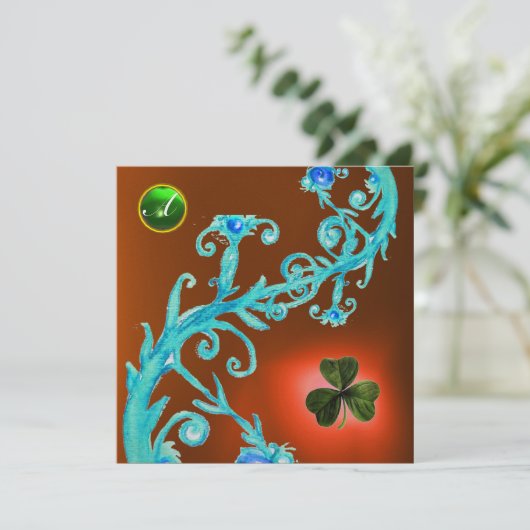 SHAMROCK FLORAL ST PATRICK'S DAY PARTY MONOGRAM KAART (Staand voorkant)