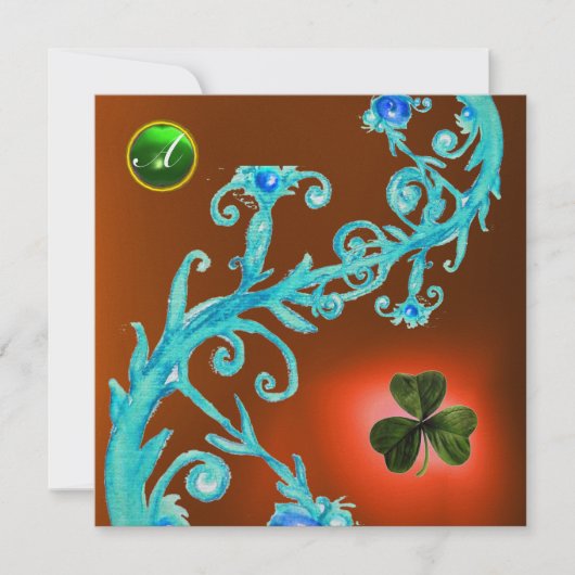 SHAMROCK FLORAL ST PATRICK'S DAY PARTY MONOGRAM KAART (Voorkant)