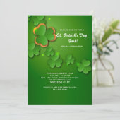 Shamrock Flurry Invitation Kaart (Staand voorkant)