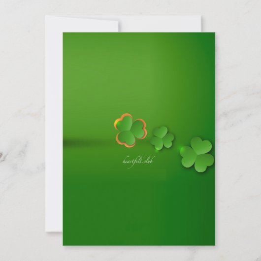 Shamrock Flurry Invitation Kaart (Achterkant)