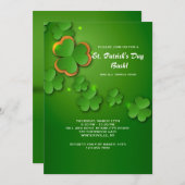 Shamrock Flurry Invitation Kaart (Voorkant / Achterkant)