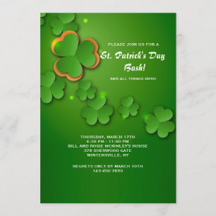 Shamrock Flurry Invitation Kaart