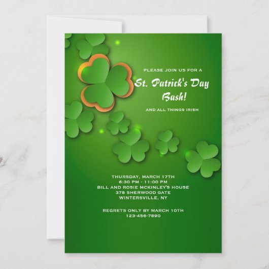 Shamrock Flurry Uitnodiging (Voorkant)