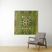 Shamrock Four-leaf Clover Green Wood en Gold Wandkleed (In Situ (horizontaal))