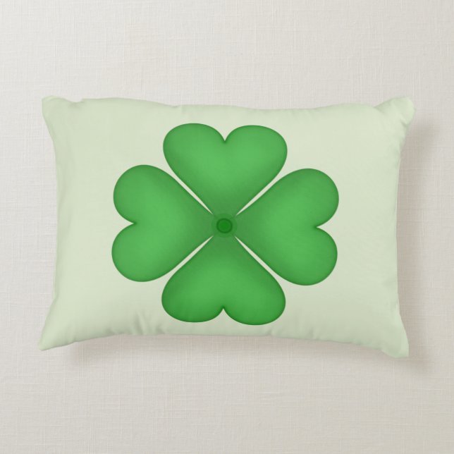 Shamrock Four leaf Clover Hearts Accent Kussen (Achterkant)