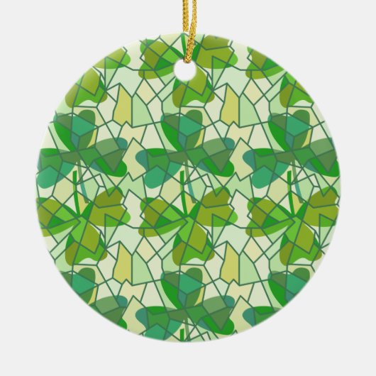 Shamrock Fragmenten Keramisch sierlijk Ornament (Voorkant)