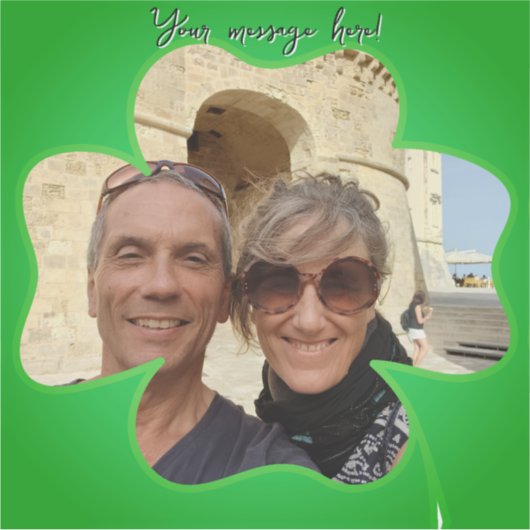 Shamrock Frame + Photo & Text Sticker (Voorkant)