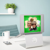 Shamrock Frame + Photo & Text Sticker (Laptop op bureau)