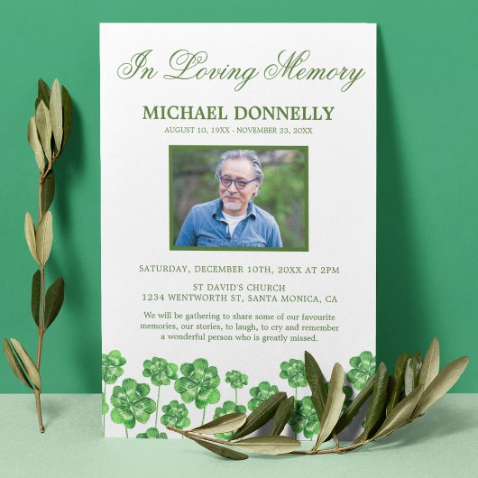 Shamrock Funeral | Viering van het Leven Foto Kaart